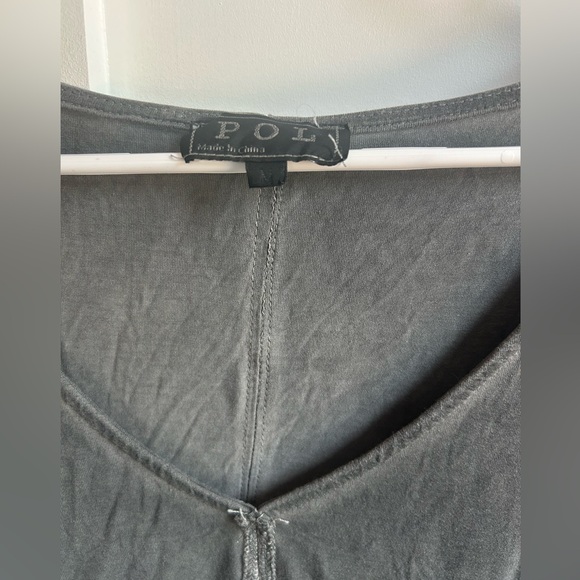 POL Gray Tunic Length Tee - Picture 2 of 3